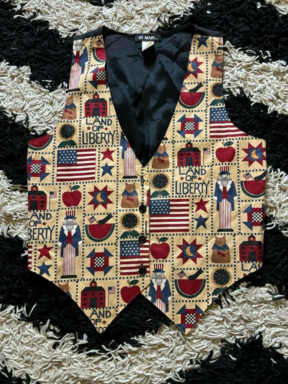 111 Main Vintage 90’s America Themed Graphic Vest Women’s Medium